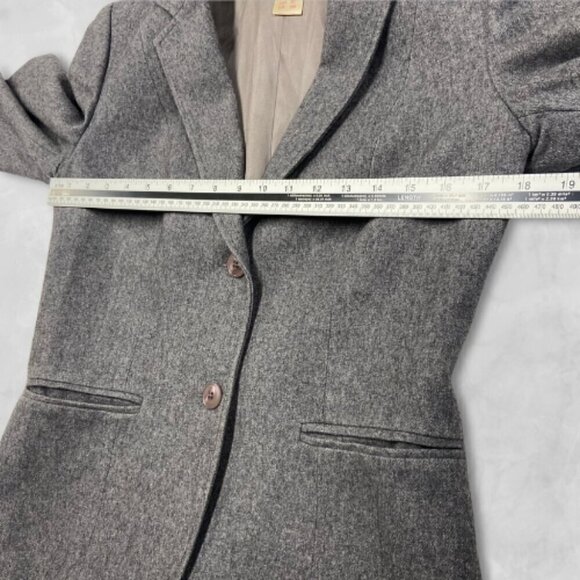Vintage Mister Leonard Wool Blazer Notched Lapels Button Front Closure Gray W 10 - Picture 4 of 12